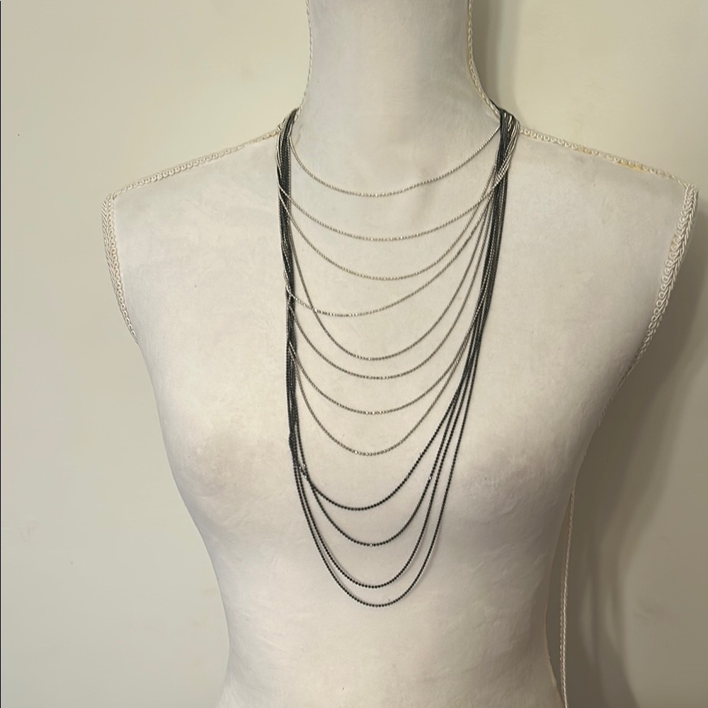 Elegant Multi-Layered Multi-Stranded Long Necklace - image 1